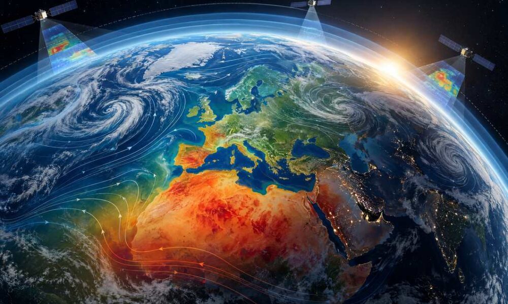 Ilustracija Zemlje i klimatskih obrazaca