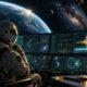 Filmska ilustracija astronauta koji u svemirskoj letjelici proučava znanstvene podatke i nepoznati signal.