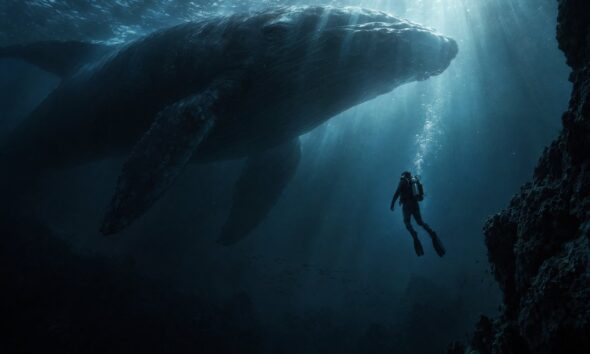 Podvodna scena iz filmske recenzije Whalefall.
