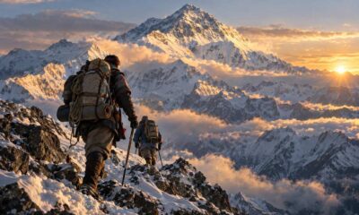Povijesni uspon himalajskih planinara prema Everestu.