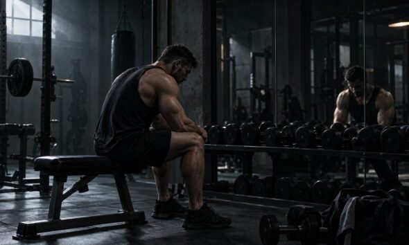 Filmska scena mračne teretane i bodybuildera