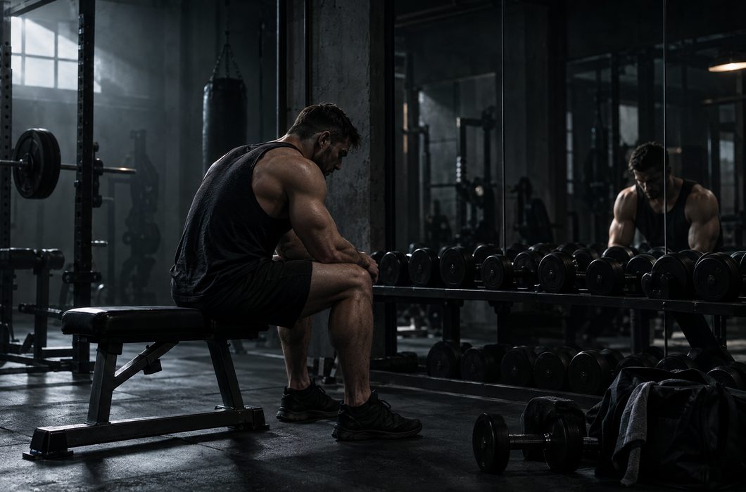 Filmska scena mračne teretane i bodybuildera