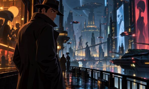 Retro-futuristički animirani detektiv