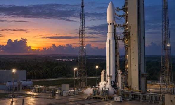 Raketa MIURA 5 na lansirnoj rampi u Francuskoj Gvajani
