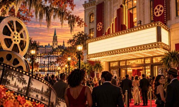 Ilustracija filmskog festivala u povijesnom kazalištu Savannah.